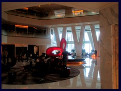 Sky lobby at the Four Seasons Hotel, on IFC:s 70th floor.